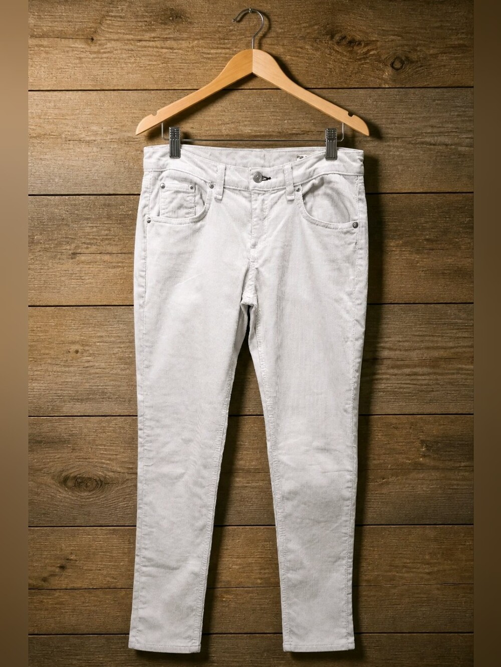 RAG & BONE Eggshell Cream Corduroy Slim Pants Jeans Sz 26